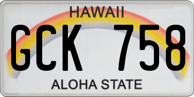 HI license plate GCK758