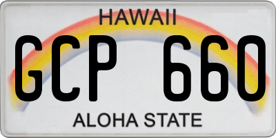 HI license plate GCP660