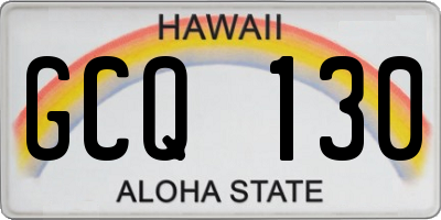 HI license plate GCQ130
