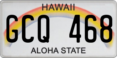 HI license plate GCQ468