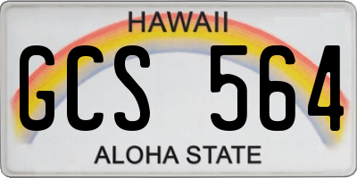 HI license plate GCS564