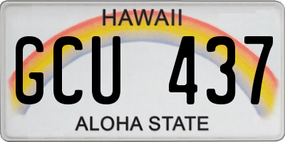 HI license plate GCU437