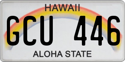 HI license plate GCU446