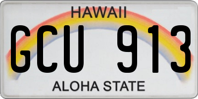 HI license plate GCU913