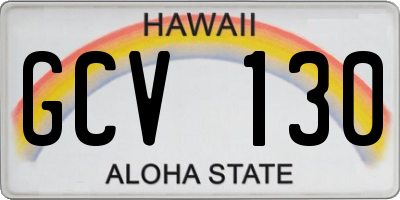 HI license plate GCV130