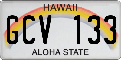 HI license plate GCV133