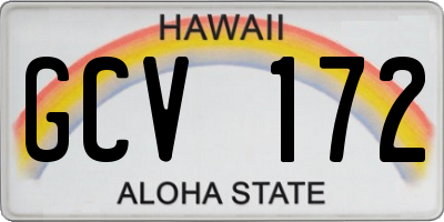 HI license plate GCV172