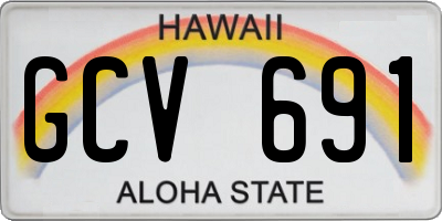 HI license plate GCV691