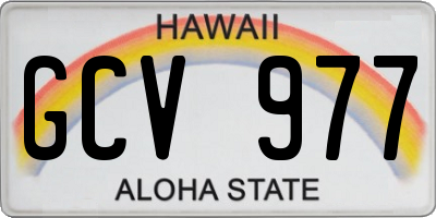HI license plate GCV977