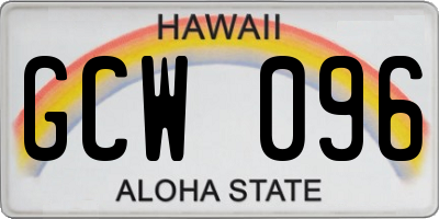 HI license plate GCW096