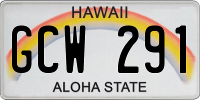 HI license plate GCW291