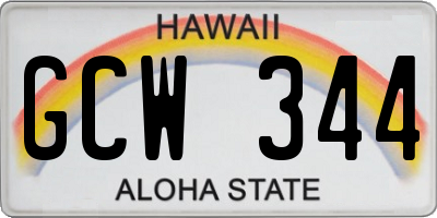HI license plate GCW344