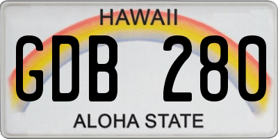 HI license plate GDB280