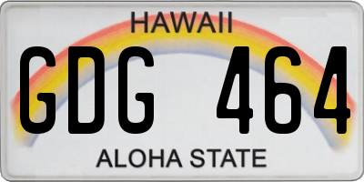 HI license plate GDG464