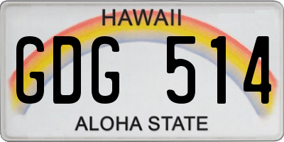 HI license plate GDG514