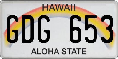 HI license plate GDG653