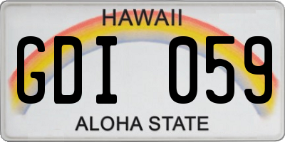 HI license plate GDI059