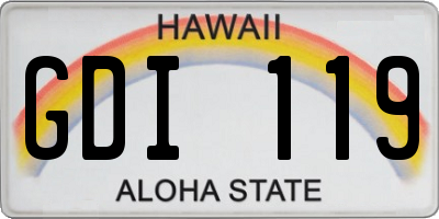 HI license plate GDI119