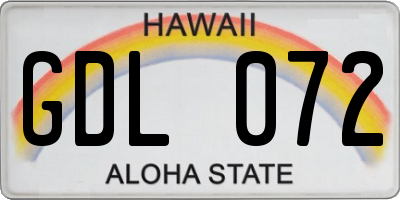 HI license plate GDL072