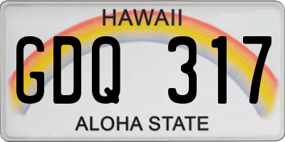 HI license plate GDQ317
