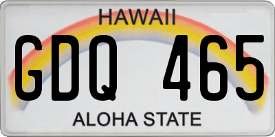HI license plate GDQ465
