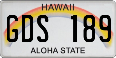 HI license plate GDS189