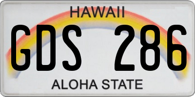 HI license plate GDS286