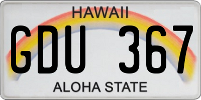 HI license plate GDU367