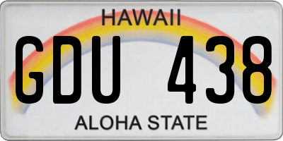 HI license plate GDU438
