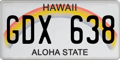 HI license plate GDX638