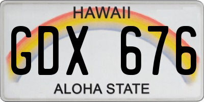 HI license plate GDX676