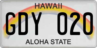 HI license plate GDY020