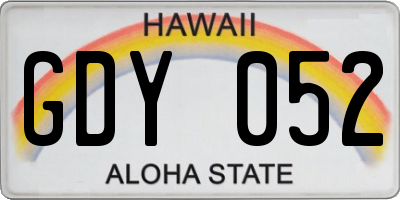 HI license plate GDY052