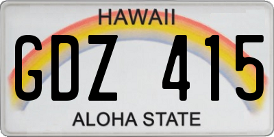 HI license plate GDZ415