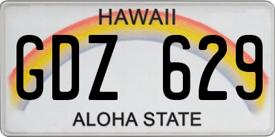 HI license plate GDZ629