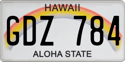HI license plate GDZ784