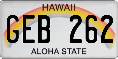 HI license plate GEB262