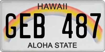 HI license plate GEB487