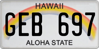 HI license plate GEB697