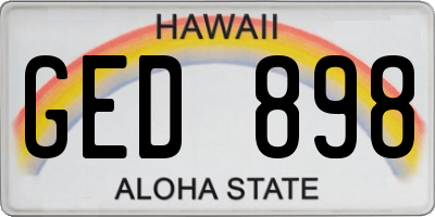 HI license plate GED898