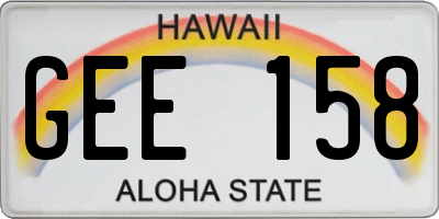 HI license plate GEE158