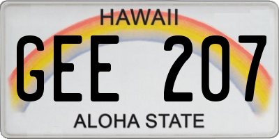 HI license plate GEE207