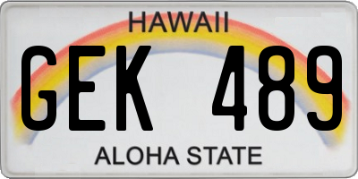 HI license plate GEK489
