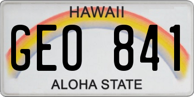 HI license plate GEO841