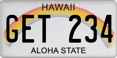 HI license plate GET234