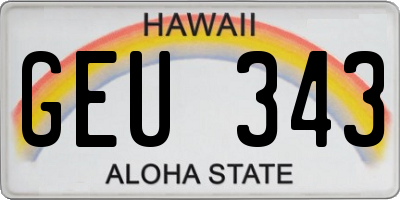 HI license plate GEU343