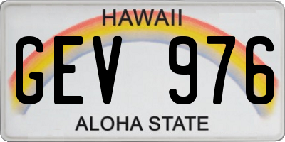 HI license plate GEV976