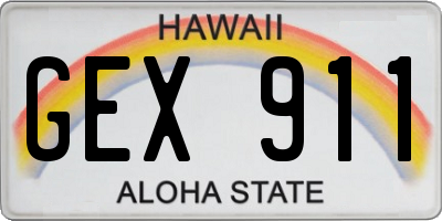 HI license plate GEX911