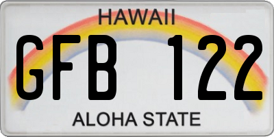 HI license plate GFB122