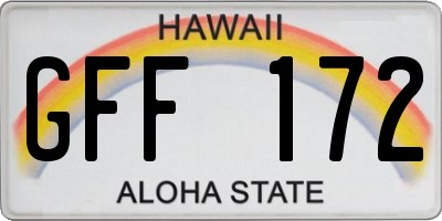 HI license plate GFF172